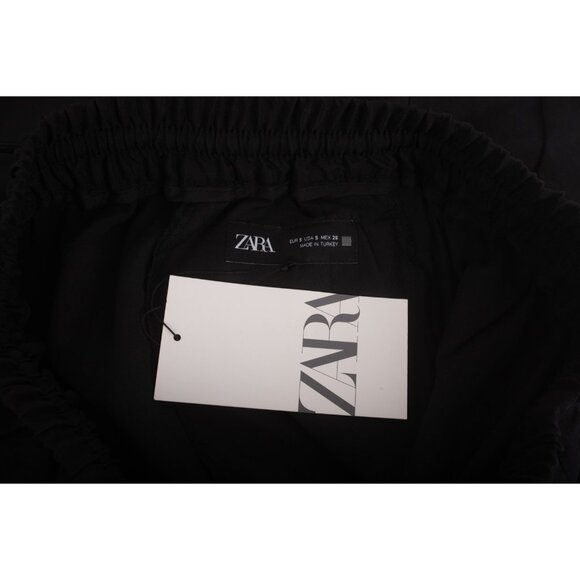 Zara Womans Cargo Jogger Pants Size S Black High Elastic Waist 1971/320 NWT - Picture 7 of 7